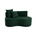 Ver imagem 3 de Conjunto 01 Poltrona + Sofá Curvo Orgânico Nature Gaia Suede Verde - Montanaris Decor