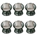 Ver imagem 1 de Kit 6 Poltronas Estofada Sol com Almofada em Corda Náutica e Base Alumínio Premium Preta/verde Musgo
