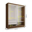 Ver imagem 4 de Guarda-roupa Solteiro Istambul 2 Portas 2 Gavetas com Espelho Cinamomo/off White - Panorama Móveis