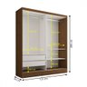 Guarda-roupa Solteiro Istambul 2 Portas 2 Gavetas com Espelho Cinamomo/off White - Panorama Móveis - 4
