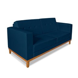Sofa Beny 3 Lugares Suede Azul Soft Madeira Prima Deccor - 2