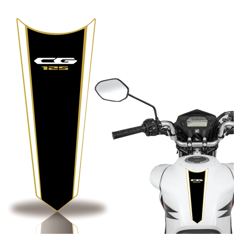 Adesivo Faixa Gravata Tanque Moto Cg 160 125 Titan Fan Teu Adesivo 125 Preto com Dourado