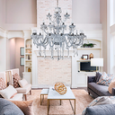 Ver imagem 3 de Lustre Pendente de Cristal Candelabro Maria Tereza Nice 28 lâmpadas E14 Bivolt:Transparente/110V/220
