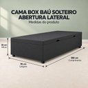 Ver imagem 2 de Base Box Baú Solteiro Lateral Linho 0,78x1,88