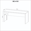 Ver mais imagens de Mesa Escrivaninha para Escritório 180cm ME4185 Branco - Tecno Mobili