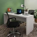 Ver imagem 2 de Mesa para Escritório Escrivaninha Madeira Linha Office 180cm Cor:branco