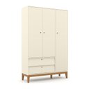 Ver imagem 2 de Jogo de Quarto Infantil Unique com Guarda Roupa 3 Portas e Cômoda 3 Gavetas Off White/eco Wood - Mat