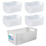 Conjunto 4 Caixas Organizadoras Pequenas 1,5L e 1 Caixa Grande 5,4L com Alças Fit Coza Natural - 1