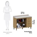 Ver imagem 4 de Balcão de Cozinha para Pia 120cm 2 Portas e 3 Gavetas com Tampo Elegance Luciane Móveis