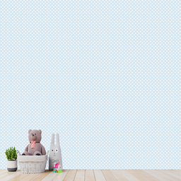 Papel de Parede Adesivo Azul com Bolinhas Brancas Bebê 15m - 3