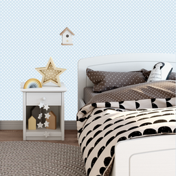 Papel de Parede Adesivo Azul com Bolinhas Brancas Bebê 15m - 2