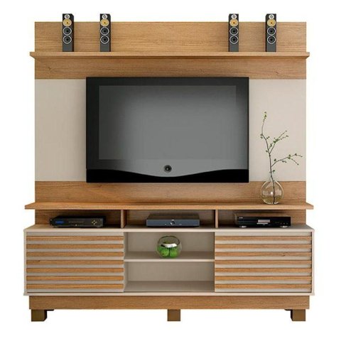 Estante Home para Tv Texas Valdemóveis Cinamomo e Off White