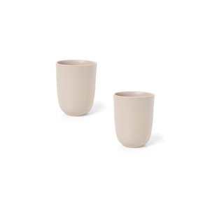 Jogo de Caneca Copa e Cia 2 Peças Vivant em Cerâmica Areia