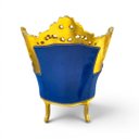 Ver imagem 7 de Par de Poltronas Classica Azul com Dourado - a: 113cm L: 94cm C: 80cm