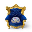 Ver imagem 4 de Par de Poltronas Classica Azul com Dourado - a: 113cm L: 94cm C: 80cm