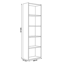 Estante para Livros com 4 Prateleiras 60cm Julia Preto - Montanaris Decor Md Montanaris Decor - 4