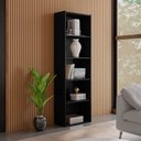 Ver imagem 2 de Estante para Livros com 4 Prateleiras 60cm Julia Preto - Montanaris Decor Md Montanaris Decor