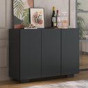 Ver imagem 6 de Aparador Buffet 3 Portas Com Pés Quadrados Veneza Multimóveis V1010 Preto Preto