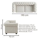 Ver imagem 3 de Sofa 2 Lugares Capitone Acorde 190 cm Pes MDF Linho Tcs 701 Moll