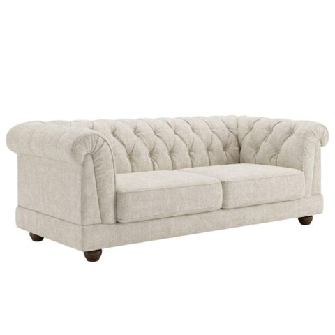 Sofa 2 Lugares Capitone Acorde 190 cm Pes MDF Linho Tcs 701 Moll