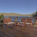 Ver imagem 5 de Conjunto para Jardim com Mesa Lateral, 2 Poltronas e Banco em Madeira Maciça Havelock