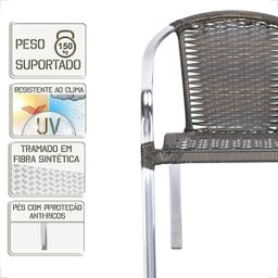 5 Cadeira Maresia Aluminio Polido Fibra Sintetica Tr. Simples - Pedra Ferro - 4
