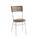 Ver imagem 4 de Conjunto Cromado Mesa Quadrada com Tampo e 4 Cadeiras com Assento Estofado 