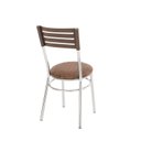 Ver imagem 6 de Conjunto Cromado Mesa Quadrada com Tampo e 4 Cadeiras com Assento Estofado 