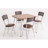 Conjunto Cromado Mesa Quadrada com Tampo e 4 Cadeiras com Assento Estofado  - 9