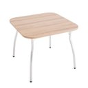 Ver imagem 2 de Conjunto Cromado Mesa Quadrada com Tampo e 4 Cadeiras com Assento Estofado 