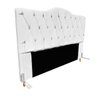 Cabeceira King Size Cama Box de Casal Quarto Estofada Barcelona 198cm:corino Branco - 2