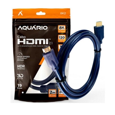 Cabo HDMI Macho X Macho 2 Metros 8k Alta Blindagem