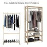 Kit Arara De Roupa Para Area De Seviço Com Cabideiro E Prateleira Nico Decore Arara Cabideiro + Arar - 4