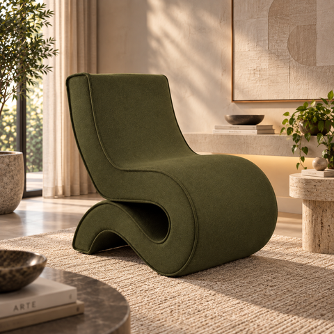 Poltrona Organica Curva Moderna Premiun Designe Exclusivo Ergonomica Luxuosa Linho Curve Sala Recepç