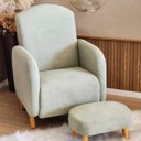 Ver imagem 3 de Poltrona Amamentação Organica - Organite com Puff Fixa Boucle Verde Sálvia - Larbelle Móveis