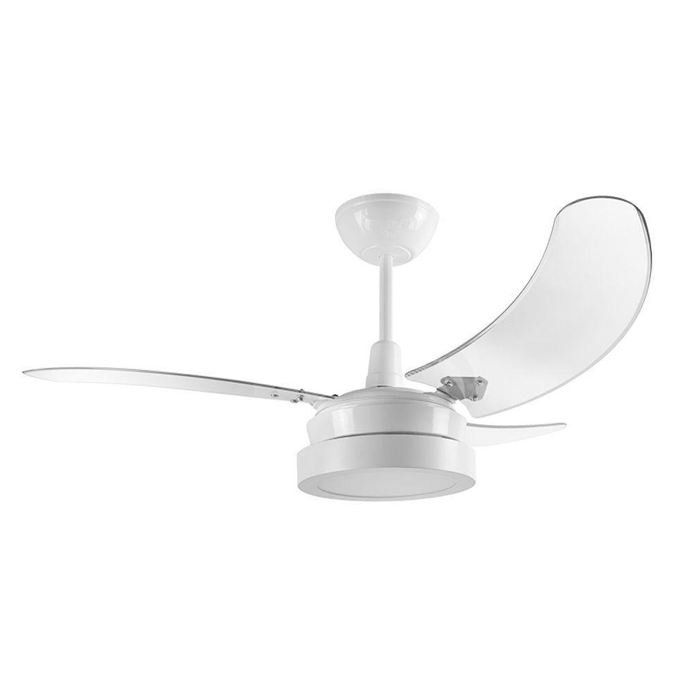 Ventilador de Teto Tron Búzios Max Led 3 Pás Branco / Transparente 127v - 1