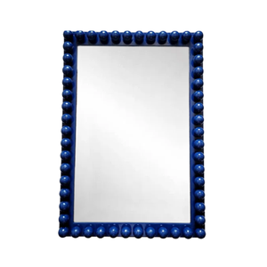 Espelho Retangular Moldura com Bolinha Azul