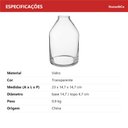 Ver imagem 6 de Vaso Decorativo de Vidro Transparente 23x15x15cm Enfeite Sala Mesa Estante