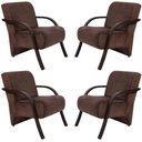 Ver imagem 1 de Kit 4 Poltronas Vênus 1 Lugar Suede Marrom