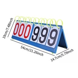 Placar 6 Digitos de Mesa Grande Contador de Pontos Triplo 999 Pontos Marcador Manual Basquete - 3