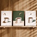 Ver imagem 3 de Kit 3 Quadro Decorativo Cantinho do Café Cozinha Minimalista 40x28cm
