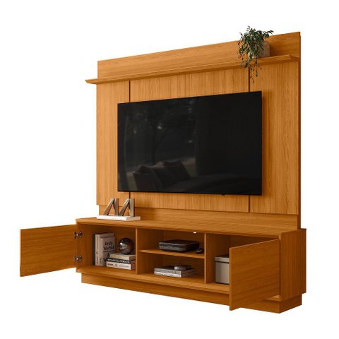 Home Theater Siena 2 Portas C/ Detalhes Chanfrados P/ Tv até 75" - Cinamomo Madetec