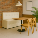 Ver imagem 2 de Sofá Booth Capri 1,20m Estofado Clean Classic Restaurante:bege