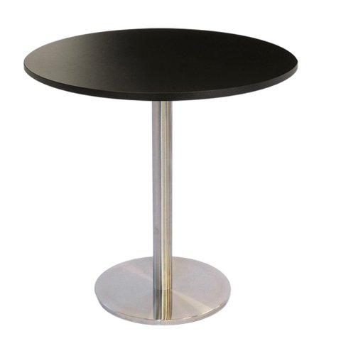 Mesa de Jantar Redonda 70 cm Tampo Preto em MDP Base Beta Bistrô
