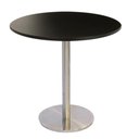 Ver imagem 1 de Mesa de Jantar Redonda 70 cm Tampo Preto em MDP Base Beta Bistrô