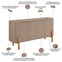 Ver imagem 5 de Aparador Buffet para Sala de Jantar Orgânico 4 Portas 160cm Bahia B02 Fendi - Lyam Decor