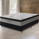 Ver imagem 1 de Cama Box Preta + Colchão Casal Ortho Pro Firme Espuma D33 Pillow Paparazzi 138x188x70cm