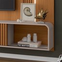 Ver imagem 5 de Painel Tv 85 Pol 219cm Bancada Suspensa Empire Off/cinamomo - Hb Móveis
