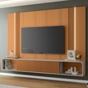 Ver imagem 1 de Painel Tv 85 Pol 219cm Bancada Suspensa Empire Off/cinamomo - Hb Móveis