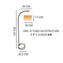 Ver imagem 3 de Luminária de Chão Floripa Abajur de Piso Moderno Metal Cúpula Cilíndrica Tecido Palha:cobre